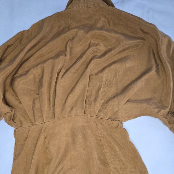 Zara pleated midi shirt dress midi toffee button down dress XS - Picture 12 of 12